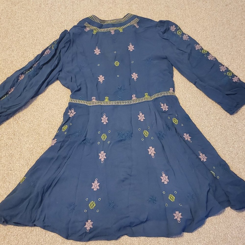 Free People Navy Floral Mini Dress - Picture 8 of 12